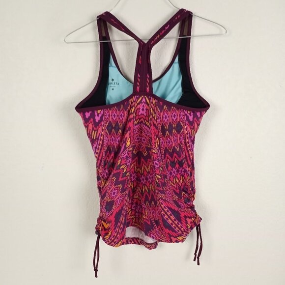 Athleta  Coco Cayo Cinched sides Swim top Aztec Print M - Picture 2 of 6